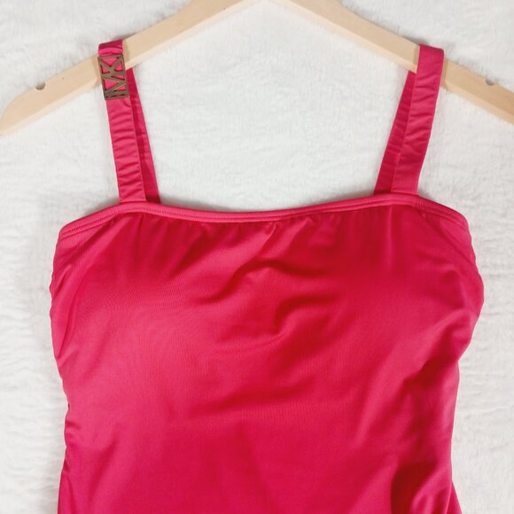 Michael Kors One Piece Swimsuit, Size 10, Coral with Gold MK Accent on Strap - Picture 4 of 14